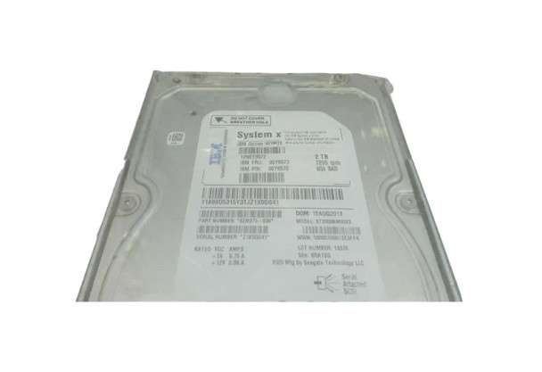 90Y8573 - IBM 2TB SAS 6Gb/s 7200RPM Hot-Swappable Nearline 3.5-inch Hard Drive with Tray for System x3650 M4