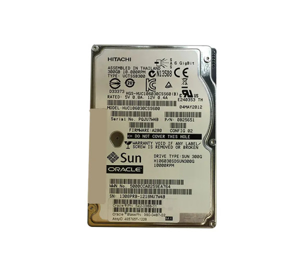 H106030SDSUN300G - Sun 300GB 10000RPM SAS 6Gb/s Hot-Swappable 16MB Cache 2.5-inch Hard Drive with Tray