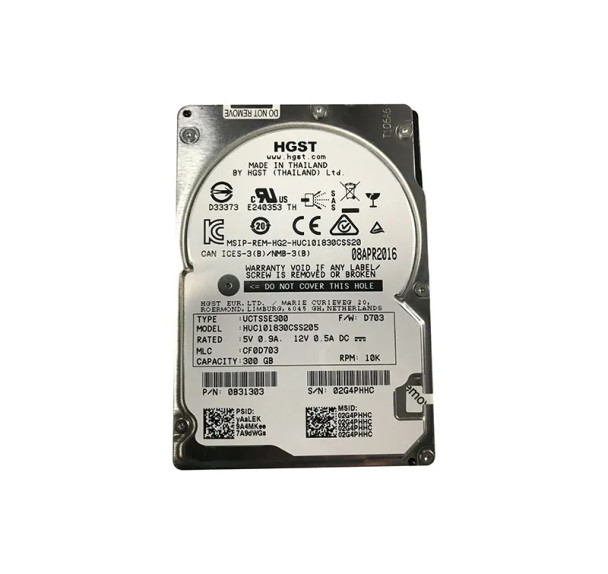 HUC101830CSS205 - HGST Ultrastar C10K1800 300GB 10000RPM SAS 12Gb/s 128MB Cache 2.5-inch Hard Drive