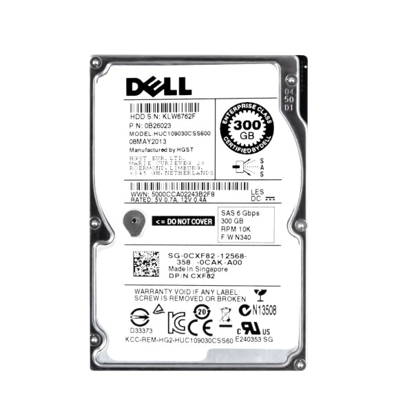 HUC109030CSS600 - HGST Ultrastar C10K900 300GB 10000RPM SAS 6Gb/s 64MB Cache 2.5-inch Hard Drive
