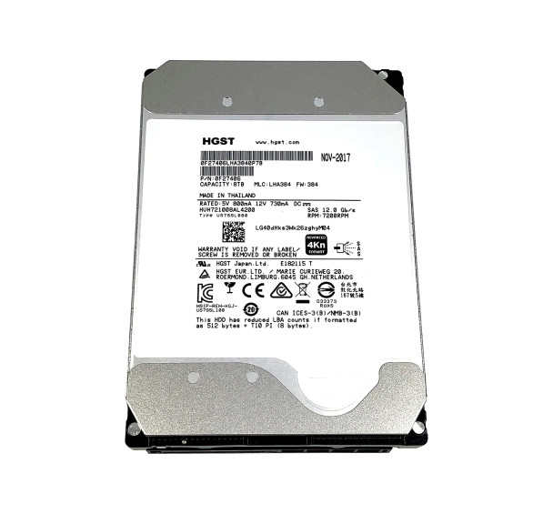 HUH721008AL4200 - HGST Ultrastar DC HC510 8TB 7200RPM SAS 12Gb/s 256MB Cache (4Kn / ISE) 3.5-inch Hard Drive