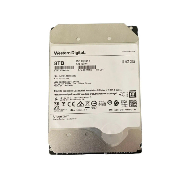 HUH721008AL5200 - HGST Ultrastar DC HC510 8TB 7200RPM SAS 12Gb/s 256MB Cache (512e) 3.5-inch Hard Drive
