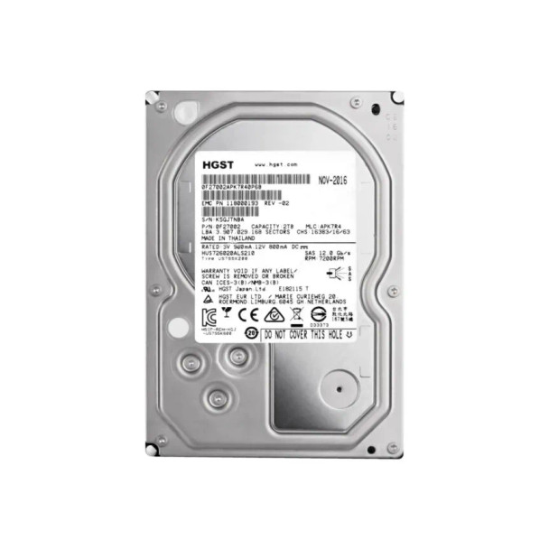 HUS726020ALS210 - HGST Ultrastar 7K6000 2TB 7200RPM SAS 12Gb/s 128MB Cache (ISE / 512n) 3.5-inch Hard Drive