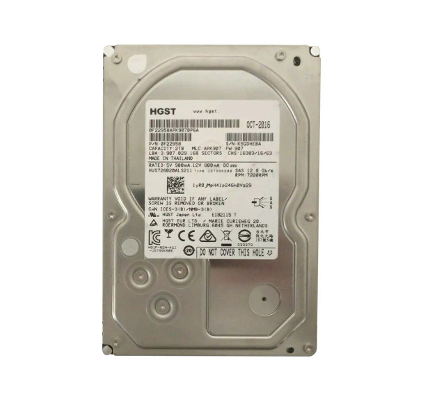 HUS726020ALS211 - HGST Hitachi Ultrastar 7K6000 2TB 7200RPM SAS 12Gb/s 128MB Cache (TCG SED / 512n) 3.5-inch Hard Drive