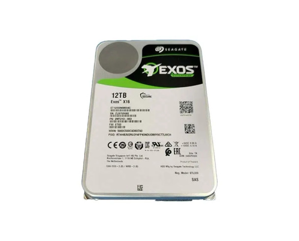 ST12000NM004G - Seagate Exos X16 Series 12TB 7200RPM SAS 12Gb/s 256MB Cache (512e) 3.5-inch Hard Drive