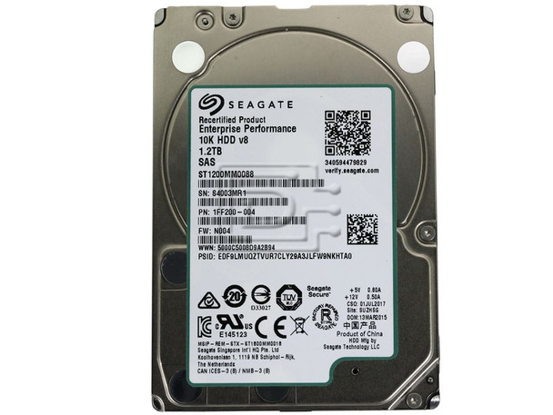 ST1200MM0038 - Seagate Performance 10K.8 1.2TB 10000RPM SAS 12Gb/s 128MB Cache 2.5-inch Hard Drive