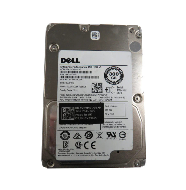 V39M5 - Dell 300GB 15000RPM SAS 6Gb/s 16MB Cache 3.5-inch Hard Drive