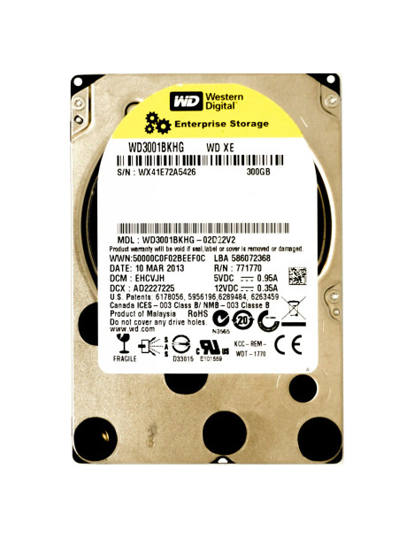WD3001BKHG-02D22V2 - Western Digital 300GB 10000RPM SAS 6Gb/s 2.5-inch Hard Drive