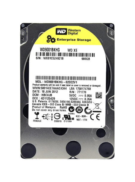 WD9001BKHG-02D22V1 - Western Digital 900GB 10000RPM SAS 6Gb/s 32MB Cache 2.5-inch Hard Drive