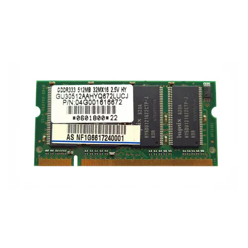 04G001616672 - Asus 512MB DDR-333/PC-2700 SODIMM 200-Pin CL2.5 Dual Rank x8 Non-ECC Unbuffered Memory Module