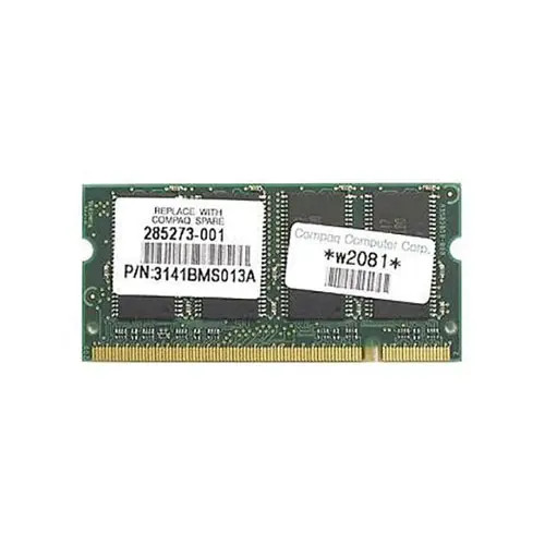 285273-001 - Compaq 512MB DDR-266/PC-2100 SODIMM 200-Pin CL2.5 Dual Rank x8 Non-ECC Unbuffered Memory Module
