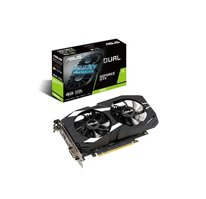 DUAL-GTX1650-4G - Asus GeForce GTX 1650 4GB GDDR5 128-Bit 2x HDMI / 2x DisplayPort Express 3.0 Video Graphics Card