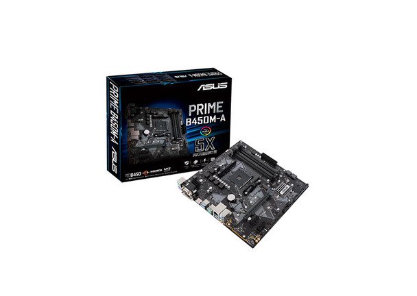 PRIME-B450M-A - ASUS Prime B450M-A Desktop Motherboard AMD B450 Chipset Socket AM4