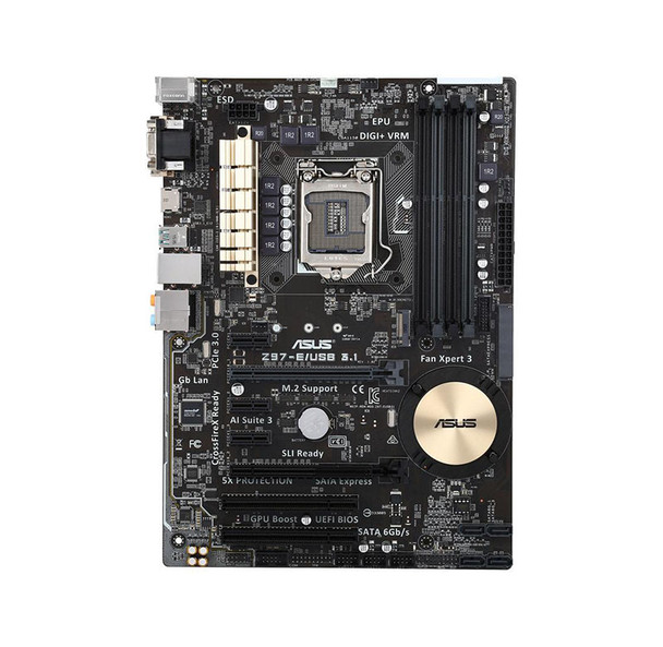 Z97-E/USB3.1 - Asus LGA1150 Intel Z97 DDR3 Quad CrossFireX Quad SLI SATA3 USB3.1 M.2 SATA Express A GbE ATX System Board (Motherboard)