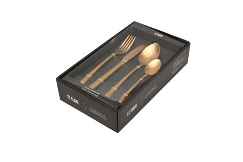 St Clare Nordic 16 piece S/S Cutlery set, Gold