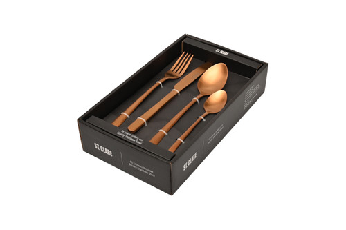 St Clare Nordic 16 piece S/S Cutlery set, rose gold