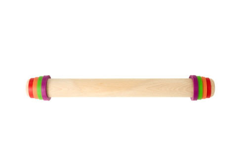 Beechwood Rolling pin 43cm, with Silicone thickness guides