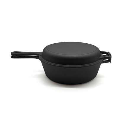 Pre-seasoned cast iron bread pan and lid, 26 cm