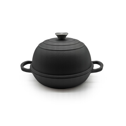 Pre-seasoned cast iron bread pan with dome lid, 26cm