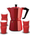 Italexpress 6 Cup Red Stove Top Cafetiere Set ( OUT OF STOCK)
