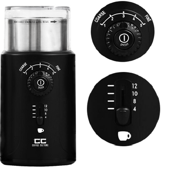 Black Electric Coffee Grinder - Size 