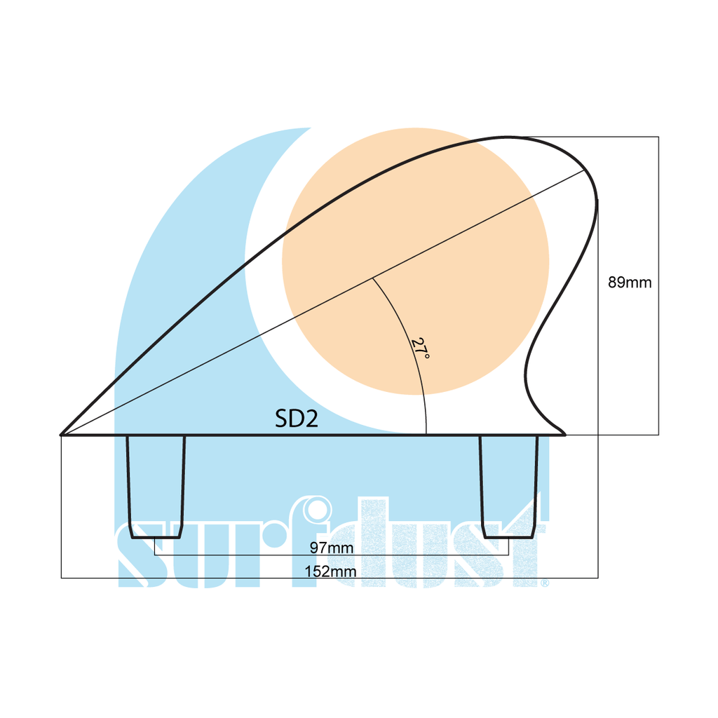 SURFDUST Fins SD2 Size Details