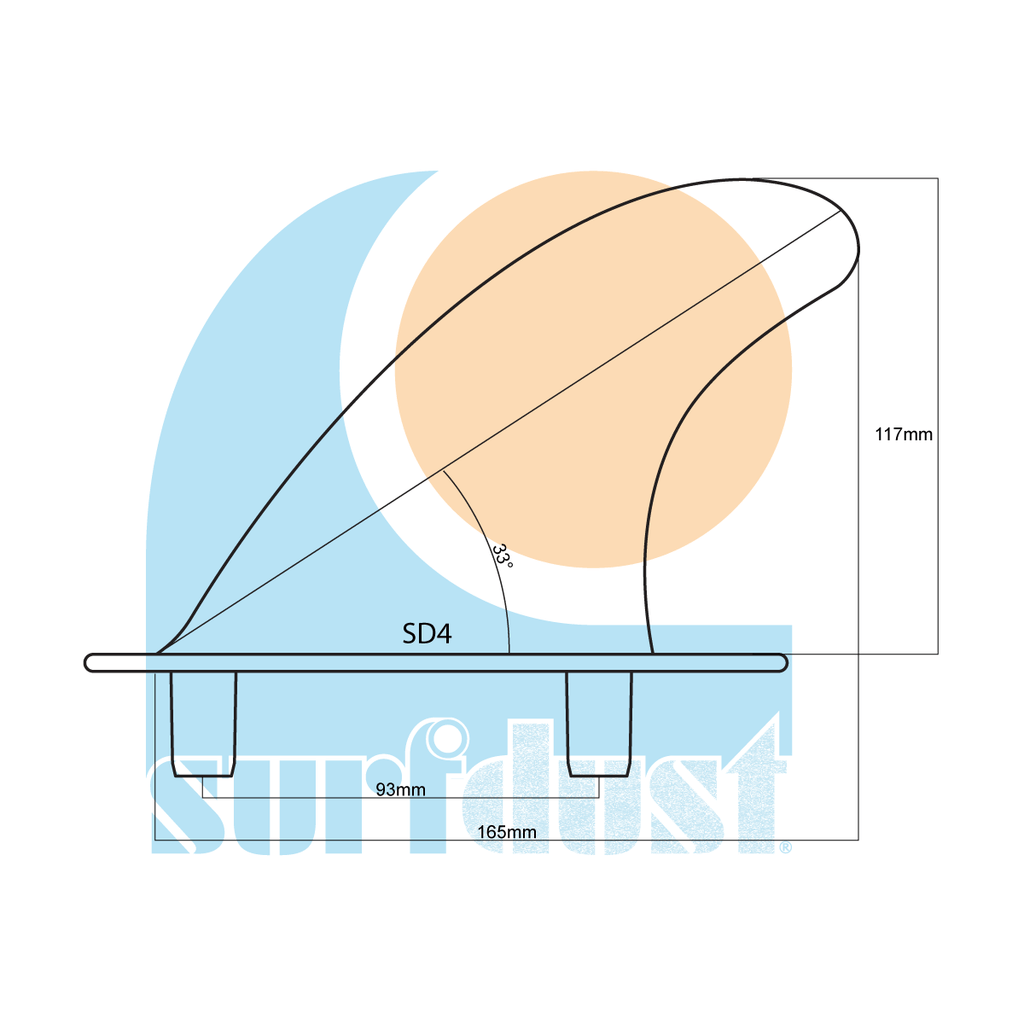 SURFDUST Fins SD4 Size Details