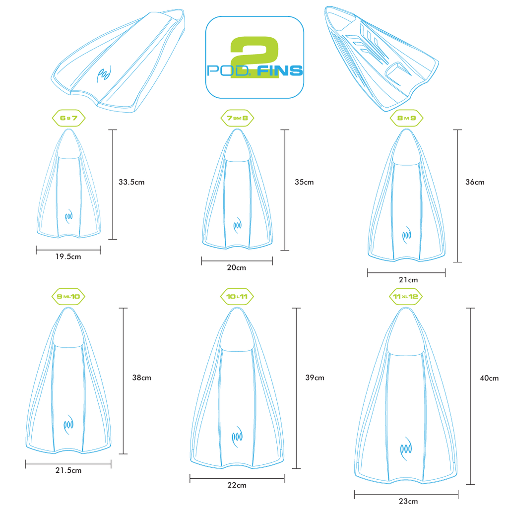 PF2 Swim Fins - Limited Colour - Bodysurfing - Bodyboarding