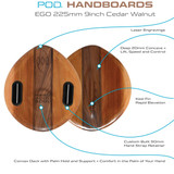 EGO 225mm 9inch Wood POD Handboards - Bodysurfing Handplanes