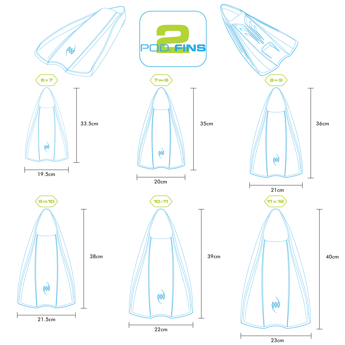 PF2 Swim Fins - Limited Colour - Bodysurfing - Bodyboarding