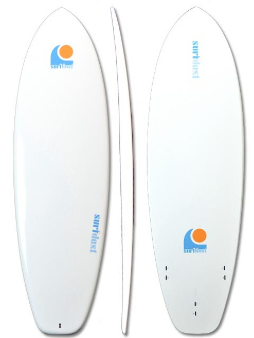 SURFDUST - 6ft Round Tail Mini-Mal Epoxy Surfboard - Surfing