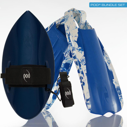 Black/Blue Handboard Blue/White POD Fins PF1