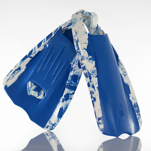 POD PF1 Swim Fins Variegated Colour Range Blue/White