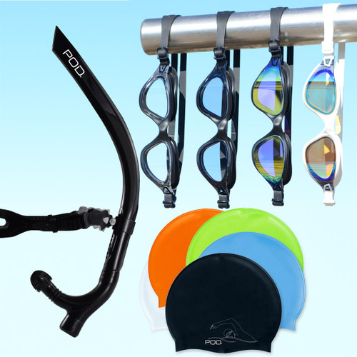 AquaLuxe Goggles Swim Caps Snorkel Swimming Bundle Deal AquaLuxe Goggles Swim Caps Snorkel Swimming Bundle Deal