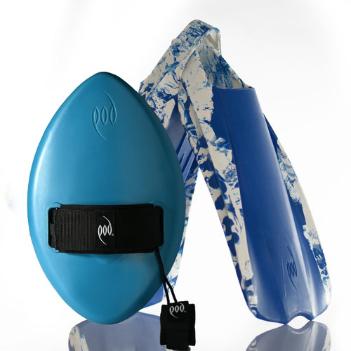 Tropical Teal WOW Handplane POD Handboard + PF1 Swim Fins