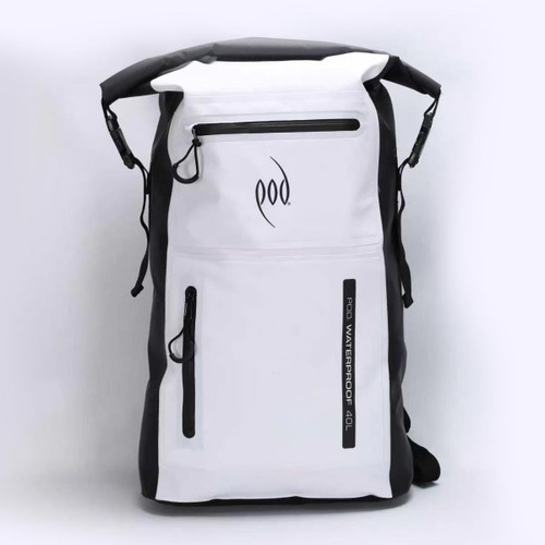 Waterproof Backpack 40L with Two Pockets Black/White