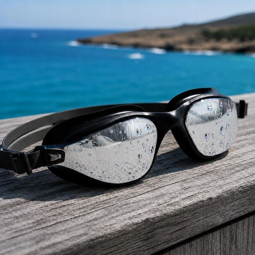 Black Max Silver Mirror Lenses AquaLuxe Swim Goggles
