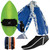 PF1 POD Swim Fins Blue/White Lime Handboard Fin Socks and Savers