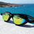 Black AquaLuxe Gold Mirror Lenses Swim Goggles by POD®