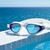 Blue Mirror Lenses White AquaLuxe Swim Goggles by POD®