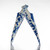 POD PF1 Swim Fins Variegated Colour Range Blue/White