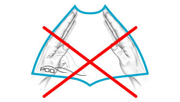 Never place the cap over hands apart