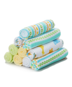 10 Pack Washcloth Set, Yellow Lines 10 Pack Washcloth Set, Yellow Lines
