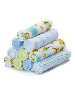 10 Pack Washcloth Set, Blue Tiger 10 Pack Washcloth Set, Blue Tiger