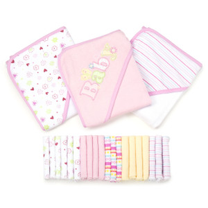 23 Piece Bath Towel Washcloth Giftset, Pink 23 Piece Bath Towel Washcloth Giftset, Pink