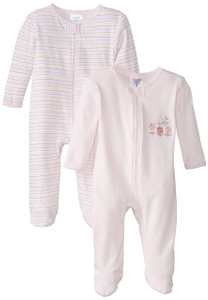2 Pack Sleepwear Footie Set with Hat, Pink