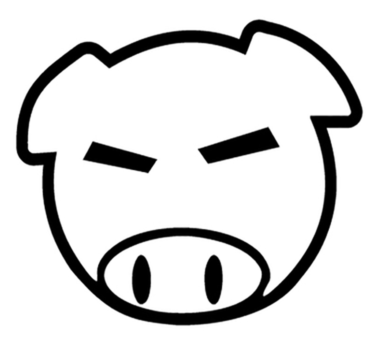 cartoons eye clipart black and white pig