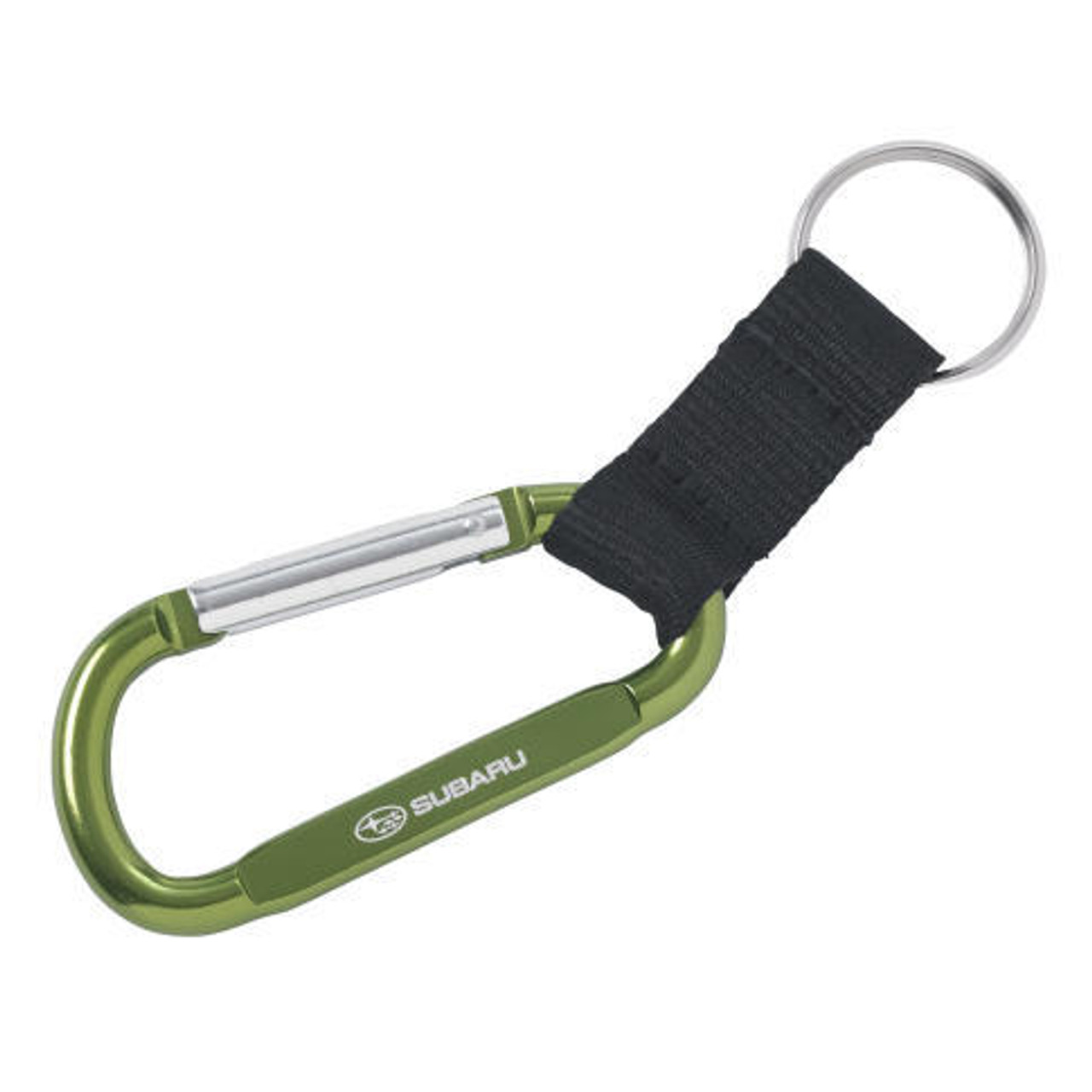 Budgetkeychains-437-BK22386 300 Qty 6mm Custom Carabiner Keychain with Split Ring - Green