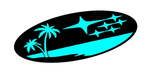 Star Cluster Palm Tree Beach Emblem Overlay