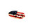 Tattered American Flag with Black Wide Star Cluster Emblem Overlays